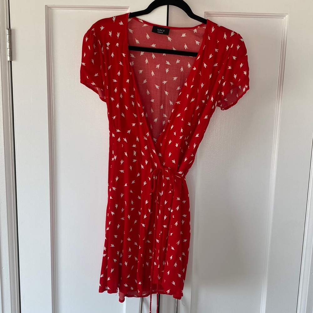 VICI Red Wrap Dress